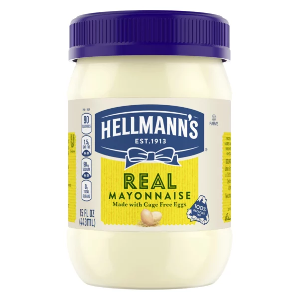 Hellmanns Real Mayonnaise Jar